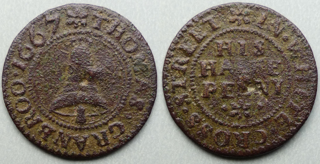 Whitecross Street, Thomas Granbroo 1667 halfpenny